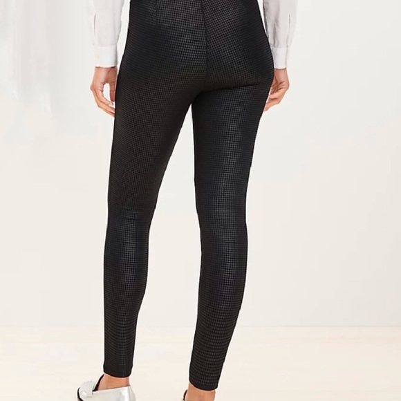 NWT Loft Houndstooth Coated Ponte Leggings - Picture 3 of 6